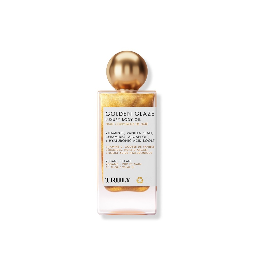 TRULY Golden Glaze Body Oil with Gold and White Accents